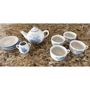 Reutter Porcelain Miniatures Teapot Cups Plates Crock Vintage